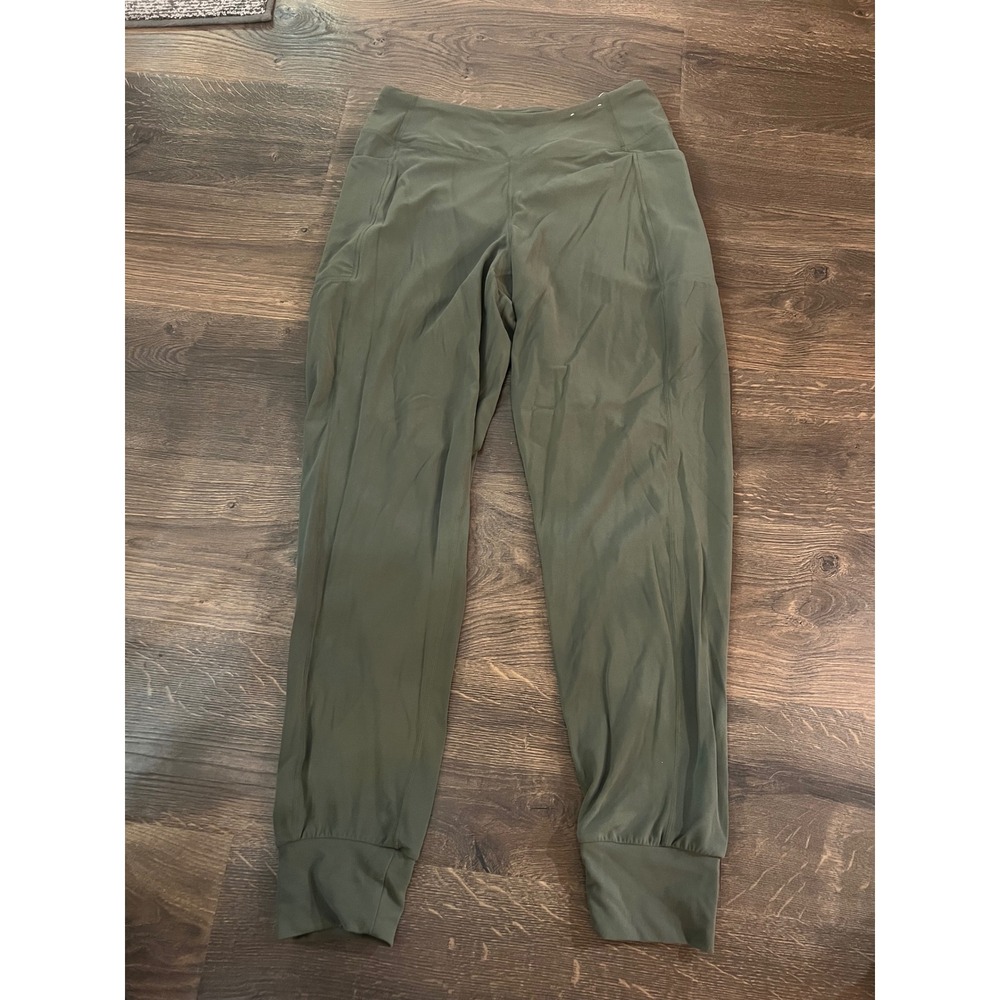 FLX Womens Olive Green High Waisted Jogger Pants with Pockets Size L